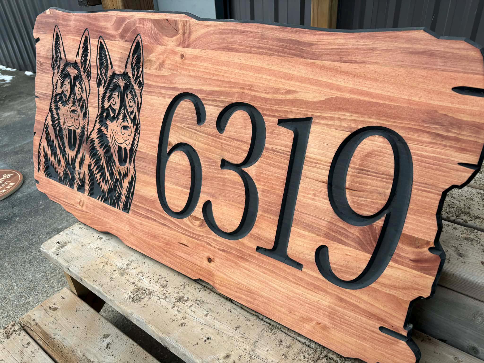 Personalized Rustic Wood Address Sign, Custom Dog House Number Sign ...