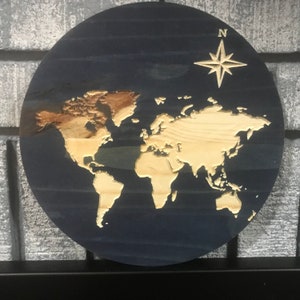 Aangepast wereldbord | Aangepaste kaartgravure | Gepersonaliseerd bord met wereldkaart