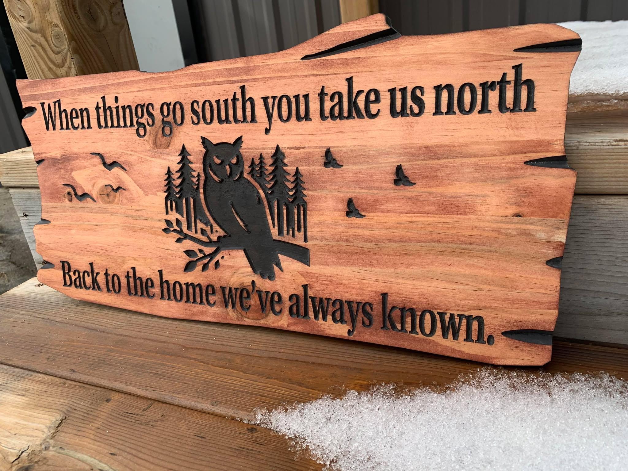 Wood Owl Cottage Sign, Rustic Cottage Decor, Woodland Wall Art ...