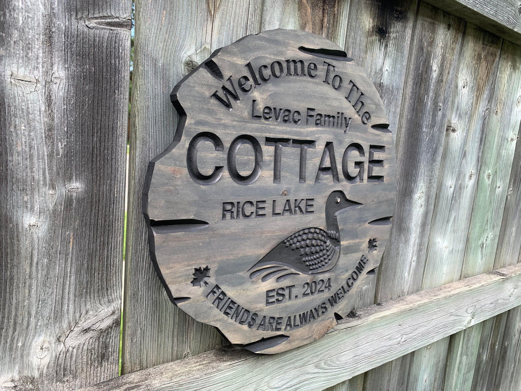 Outdoor Cottage Sign Wood Lake House Sign Custom Loon Wood Decor ...