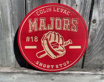 Custom Baseball Sign | Custom Name Engraving | Personalized Baseball Sign | Engraved Wooden Sign | Wood Sign