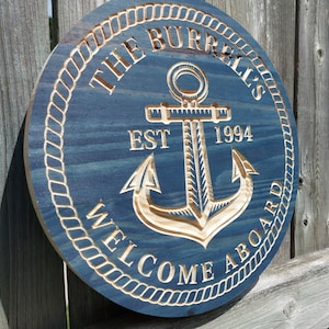 Custom Wood Cottage Sign | Outdoor Engraved Decor | Personalized Lakehouse Sign Boathouse Wall art |  Rustic Cabin Plaque | Anniversary Gift