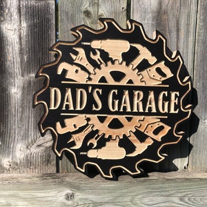 Enseigne d&#39;atelier personnalisée – Décoration murale de garage personnalisée, enseigne en bois de l&#39;homme des cavernes, plaque nominative de magasin d&#39;outils, cadeau pour homme à tout faire