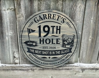 Custom Golf Sign | Custom Name Engraving | Personalized Golf Sign | Father's Day Gift | Engraved Wooden Sign | Wood Sign
