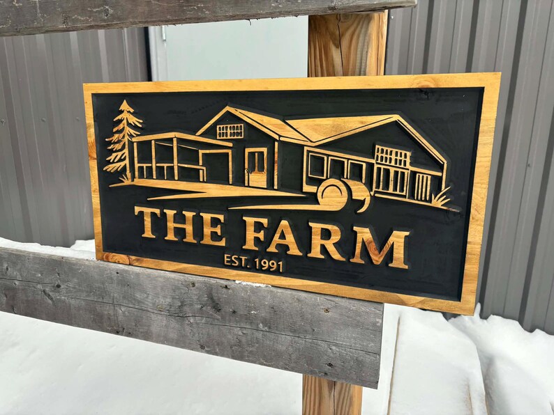 Personalized Rustic Farm Sign, Custom Wood Sign, Family Name Sign ...