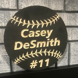 Custom Baseball Sign | Custom Name Engraving | Personalized Baseball Sign | Engraved Wooden Sign | Wood Sign