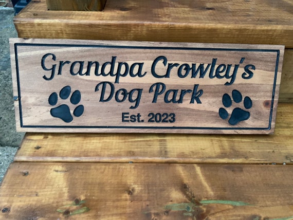 Custom Dog Park Sign – Personalized Outdoor Pet Decor, Funny Dog Yard Sign, Dog Lover Gift, Backyard Dog Rules, Pet Area Sign