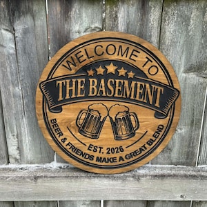 Custom Basement Bar Decor, Man Cave Wall Art, Home Pub Sign, Lounge and Game Room Sign , Gift for Dad, Home Bar Sign, Custom Bar Logo