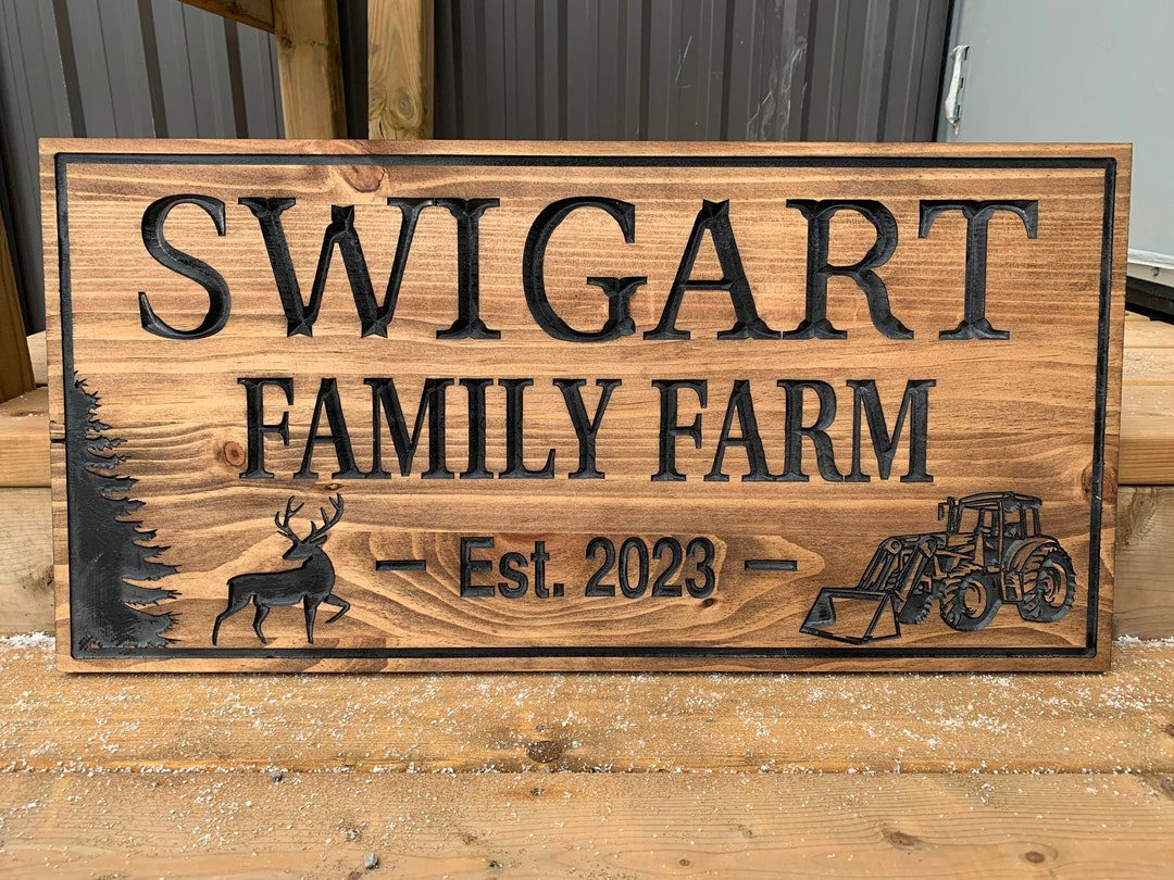 Personalized Rustic Farm Sign, Custom Wood Sign, Family Name Sign ...