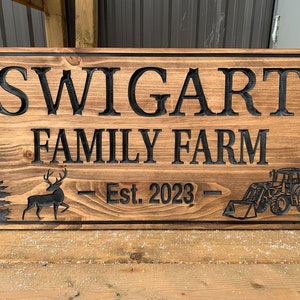 Custom Rustic Farm Sign | Custom Engraved Farming Sign | Family Name Sign | Personalized Family Name Sign