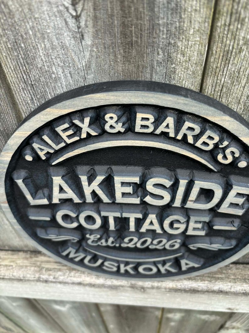 Custom Outdoor Cottage Sign | Personalized 3D Wood Sign | Wooden ...