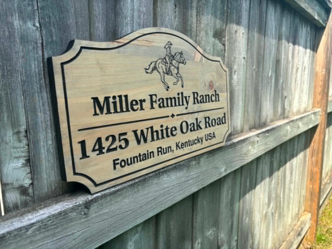 Custom Ranch Address Sign Personalized Farm Entrance Sign Western Horse ...