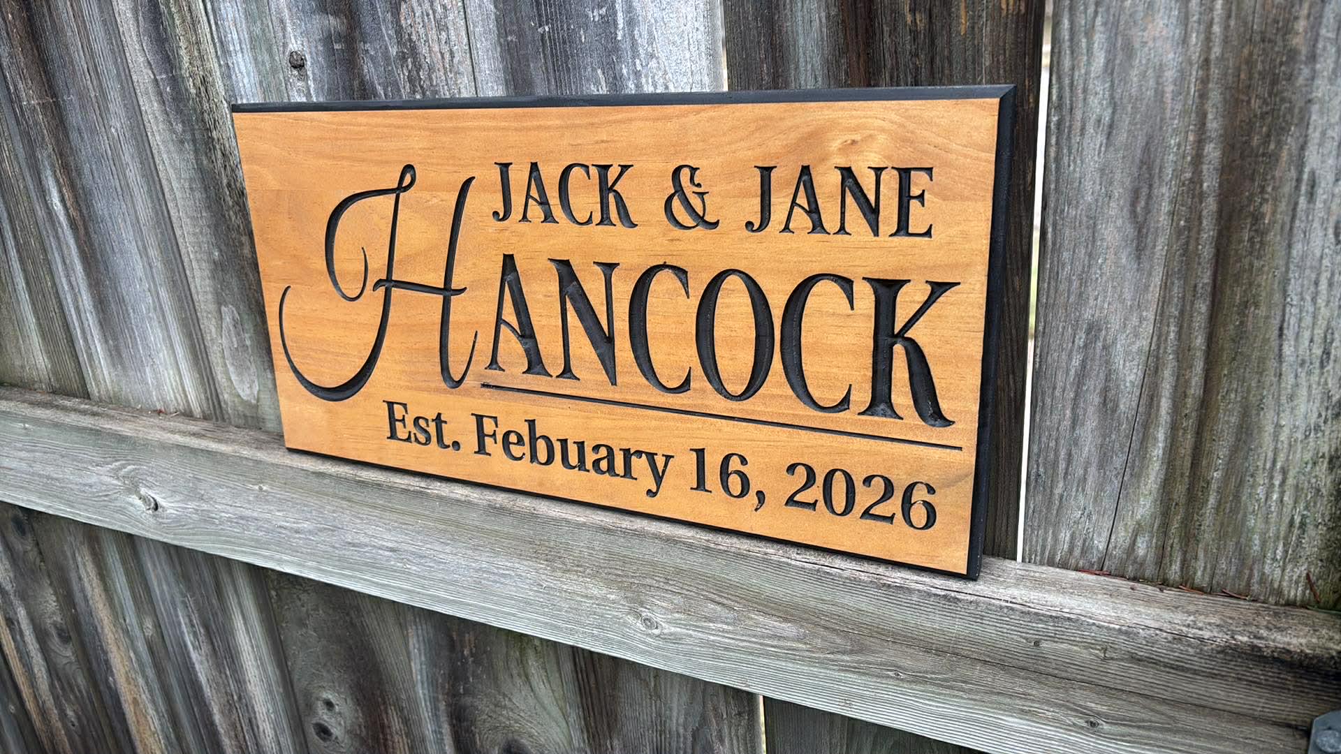 Personalized Family Name Sign, Custom Wood Sign, Engraved Wood Sign ...