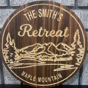Custom Rustic Wood Retreat Sign – Personalized Cabin or Lodge Wall ...