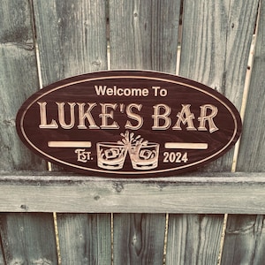 Custom Bar Sign | Personalized Wood Sign | Wooden Bar Sign | Custom Engraved Wood Sign | Man Cave Sign | Basement Bar