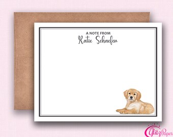 Golden Retriever Personalized Stationary | Personalized Stationery | New Puppy Gift | Puppy Notecards | Dog Note Cards | Thank You Cards