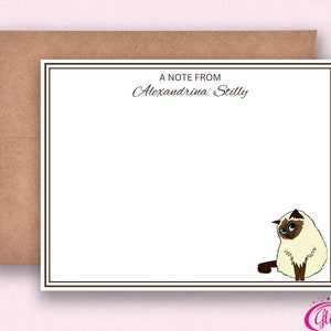 Ragdoll Personalized Cat Stationary | Personalized Cat Stationery | New Kitten Gift | Kitten Notecards | Birman Cat Note Cards | Cat Lover