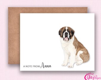 Personalized St Bernard Stationery | Dog Stationary | New Puppy Gift | St Bernard Note Cards | Dog Note Cards | Dog Thank You Notes