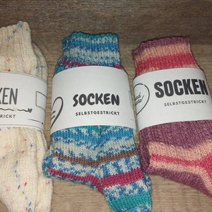 Socks banderole packaging cuff knitted socks sock banderole To print 3 motifs per sheet Motif II.