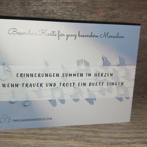 Beileidskarte Sänger Musiker Orchester Liedermacher Duett inklusive Impulskarte und Umschlag DIN A6
