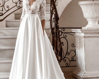 Chiffon Dress | Light Wedding Dress | Gothic Dress | Civil Wedding Dress |