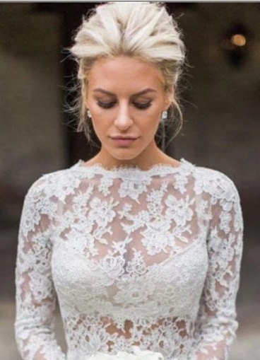 Spaghetti Strap V-neckline Sheath Wedding Dress With Slit