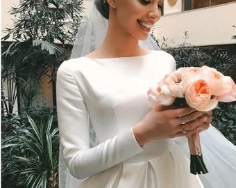 Satin Dress | Casual Wedding Dress | Evening Dress | White Maxi Dress |