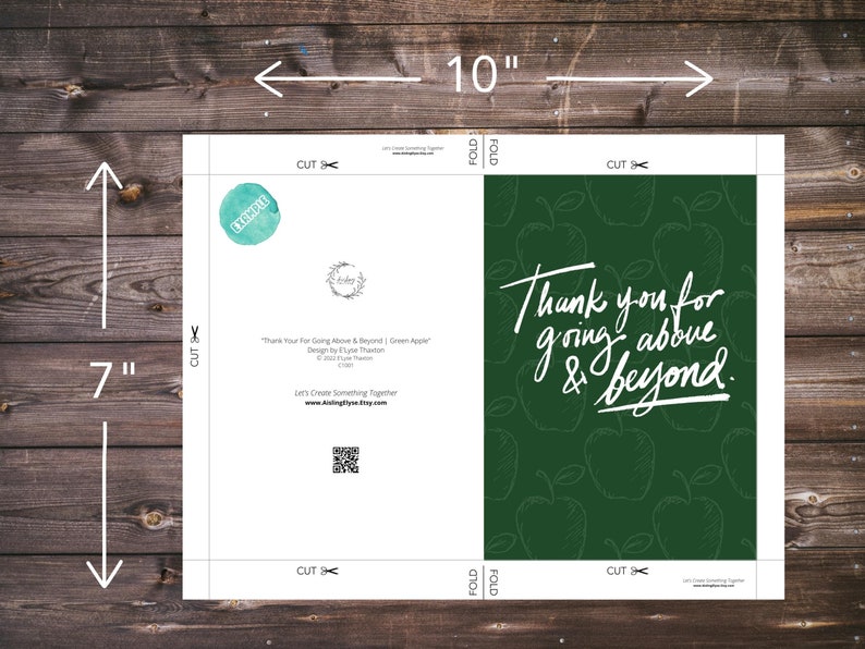 Teacher Appreciation Card Printable Template Thank You Card by ...