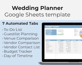 Wedding Planner, wedding planning tracker, to-do list, wedding checklist, guestlist tracker, wedding budget tracker, wedding timeline