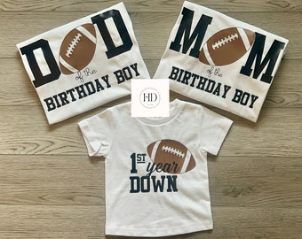 1st Year Down Birthday Tee | Matching 1st Birthday Shirts | Family Tees | Football Birthday | Baby’s First Birthday