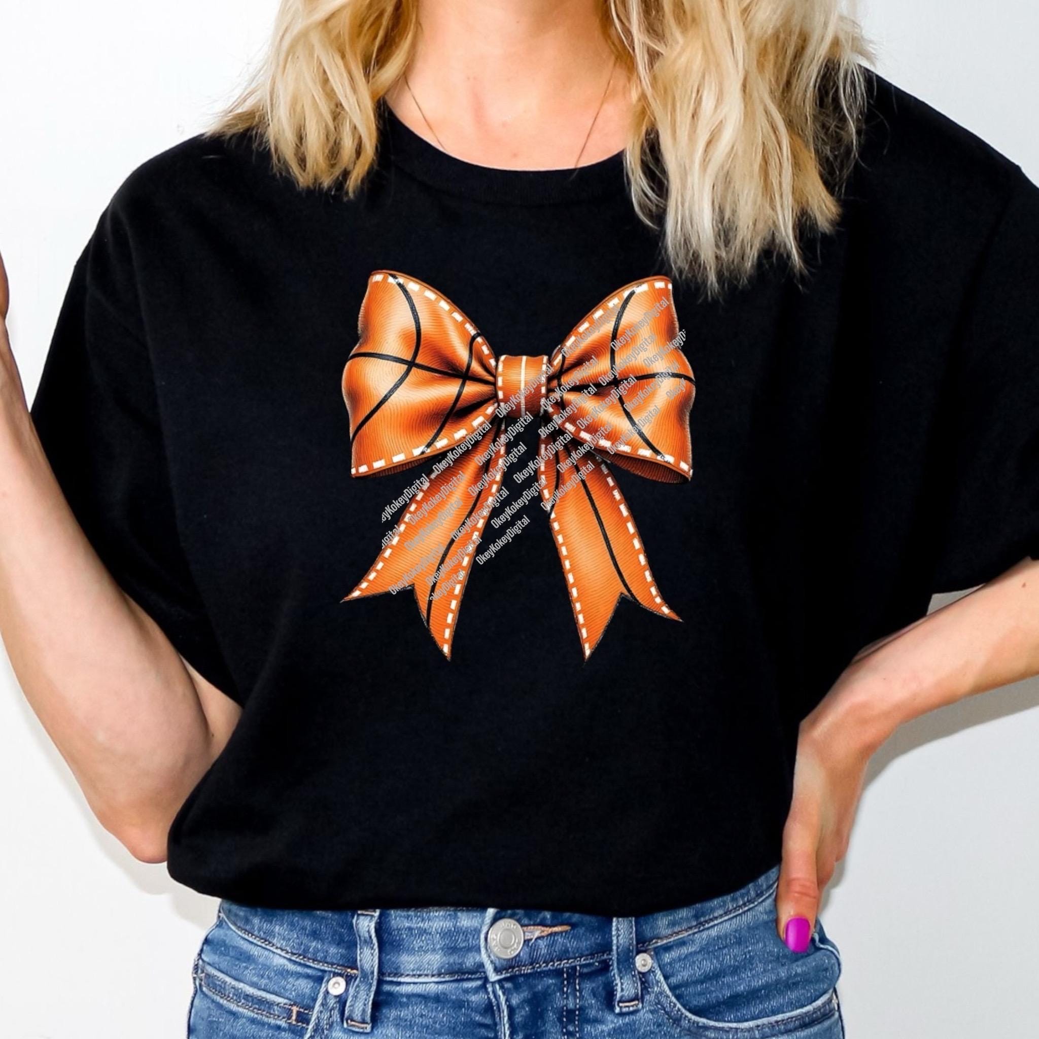 Basketball With Ribbon Basketball Ribbon Bow Coquette, Digital Design File, Basketball Sports ...