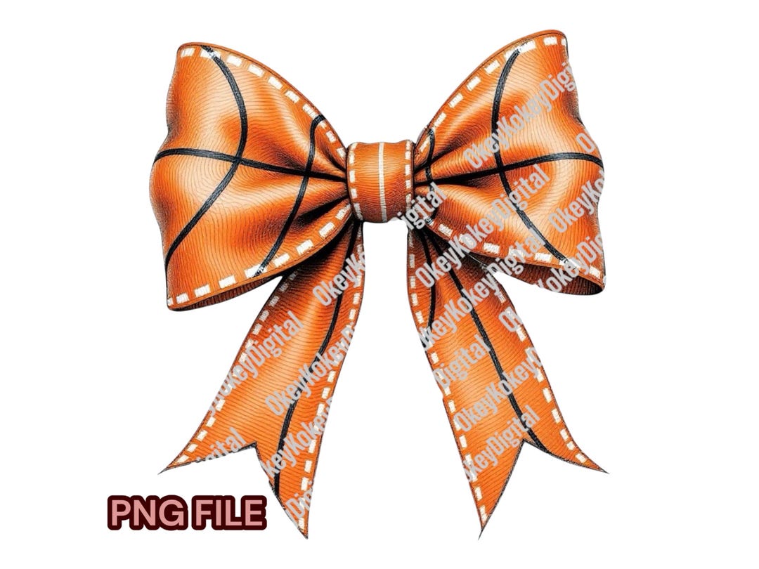 Basketball With Ribbon Basketball Ribbon Bow Coquette, Digital Design File, Basketball Sports ...