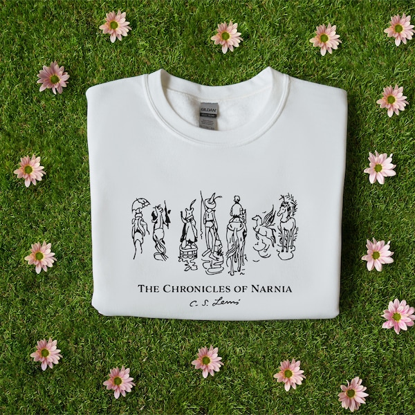 Narnia characters Sweatshirt , C S Lewis Sweater , Narnia print Crewneck Sweater , Narnia Gift Idea