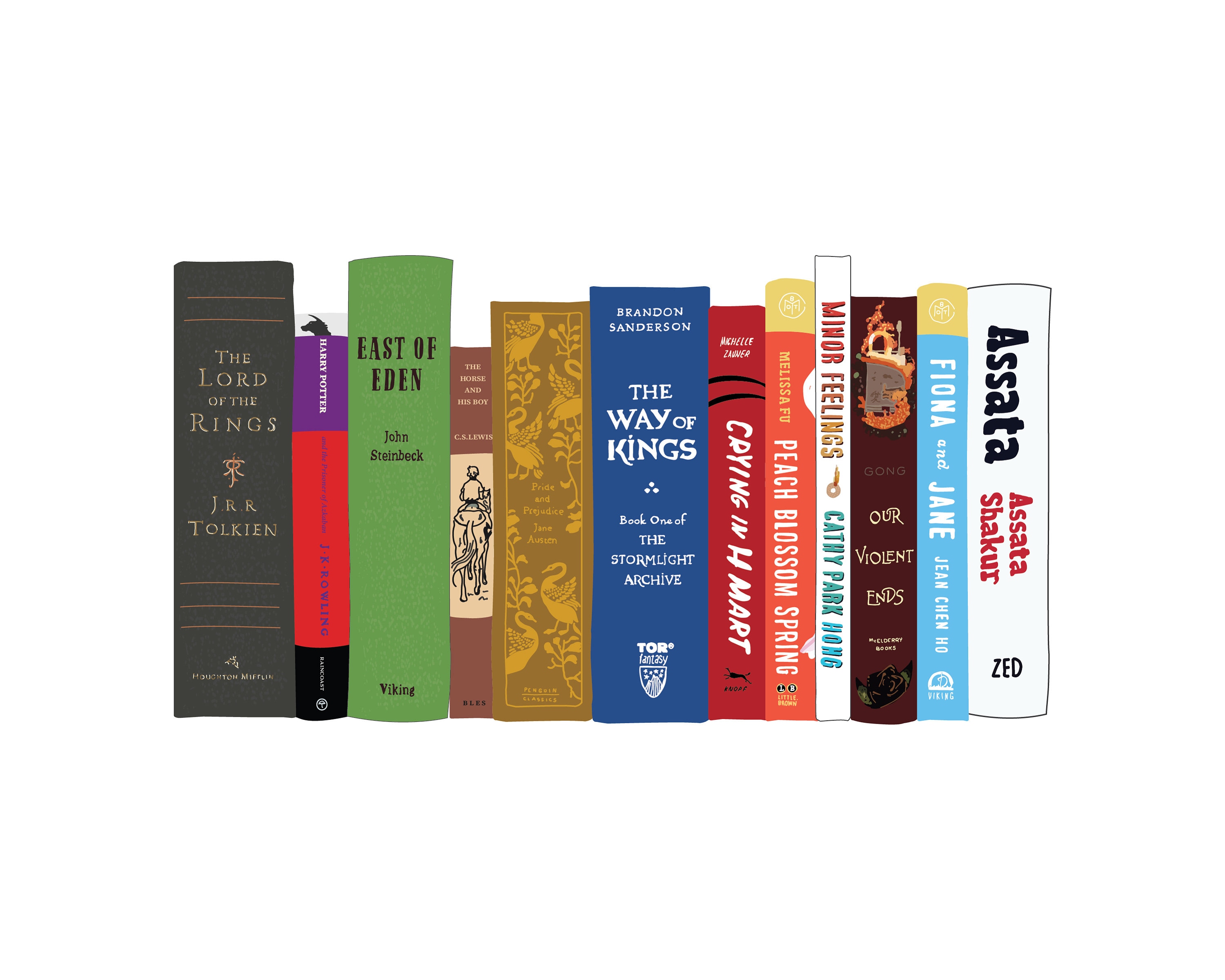 Book Painting, Book Spine Art, Book Posters, Custom Book Print, Gifts