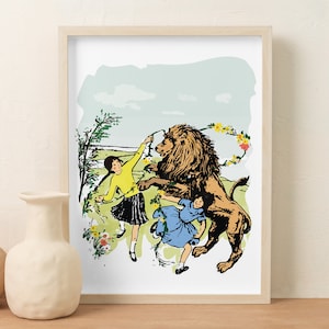 Chronicles Of Narnia Illustration Print , Bookish Art , Narnia Wall Decor , Children&#39;s Book Print , Literary Author , Book Lover Art