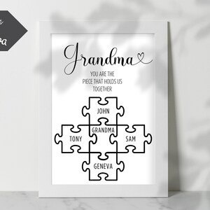 Mothers Day Puzzle Printable Template | Custom Mom Sign | You Are The Piece That Holds Us Together | Gift For Her | Canva Template