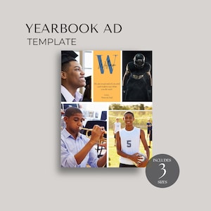 Yearbook Ad Template Canva, Senior Ad Yearbook, High School Graduation Tribute, Grad Announcement, School Yearbook Quarter Page