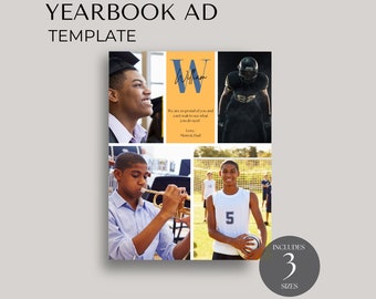 Senior Yearbook Ad Template: High School Graduation Tribute (Canva, Digital Download)