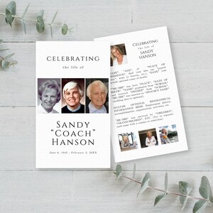 Funeral Prayer Card Template Canva, Editable Memorial Keepsake, Celebration of Life, Customizable Design, Instant Download - F18