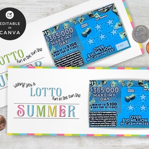 Lotto Realtor | Jasny letni uchwyt na loterię | Zabawny upominek na imprezę | Klient agenta nieruchomości | Lotto Pop By Tag | | Szablon Canva
