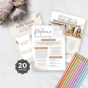 Editable Classroom Template Canva, Teacher Newsletter PDFs, Editable Back to School, Printable Classroom Handout Flyer Bundle, Print at Home