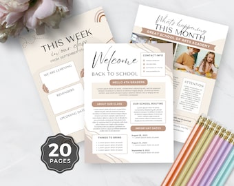 Editable Teacher Newsletter Template: Back to School Flyer (Canva PDF)