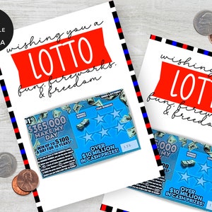Szablon do edycji zdrapki loterii | 4 lipca Lotto | Dzięki Agentowi nieruchomości Lotto Klientowi Sąsiadowi | Lotto Pop By | | Canva