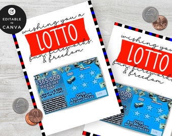 Bewerkbare sjabloon voor loterijkras | 4 juli Lotto| Thanks A Lotto Makelaar Klant Buurman | Lotto komt voorbij |  | Canvas