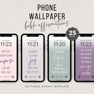 Christelijke iPhone-achtergrond: bijbeltekstaffirmaties (canvasjabloon)