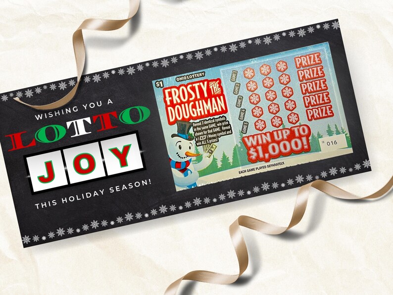 Printable Christmas Lottery Card Holder Canva Template, Editable