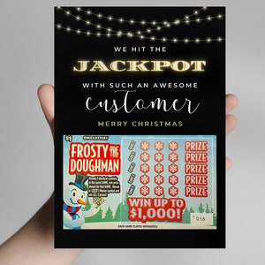 Modello Canva per titolare della carta della lotteria di apprezzamento del cliente / Regalo di ringraziamento del Lotto / Grazie a un agente immobiliare del Lotto, agente immobiliare, vicino di casa