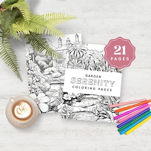 Digital Download, Grayscale Coloring Book, Coloring Pages, Adult Coloring Book, Pdf Flower and Nature, Printable Botanical Coloring Book
