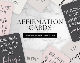 Christian Affirmation Cards: Scripture Based Encouragement (Canva Template)