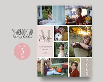 Senior Yearbook Ad Template Canva: High School Graduation Tribute (Digital Download)